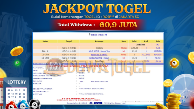 bukti jp dewatogel #105 bukti jp dewatogel #105