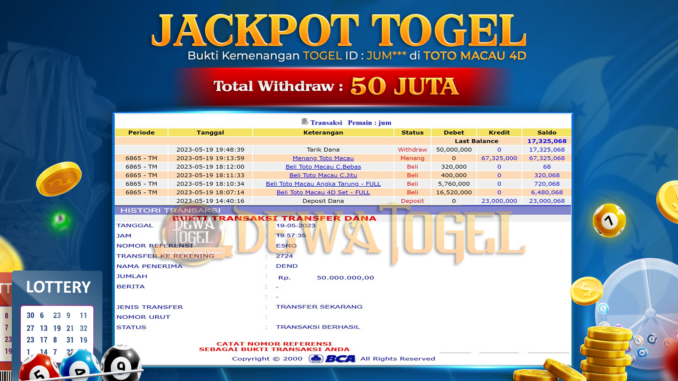 bukti jp dewatogel #332 bukti jp dewatogel #332