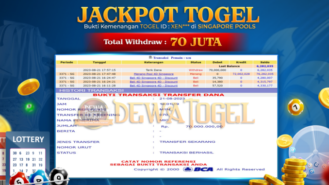 bukti jp dewatogel #674 bukti jp dewatogel #674