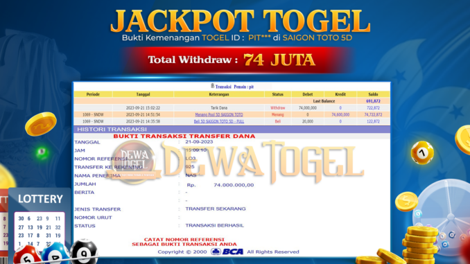 bukti jp dewatogel #823 bukti jp dewatogel #823