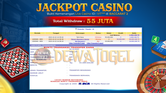 DWT JP LIVE CASINO MALAM 1
