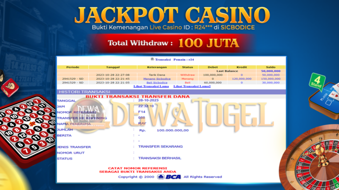 DWT JP LIVE CASINO MALAM 2