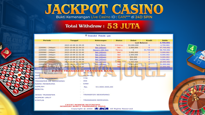 DWT JP LIVE CASINO PAGI 1