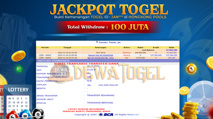 DWT JP TOGEL PAGI 1 BUKTI JP DEWATOGEL #954